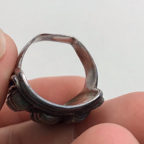 Mid Century Sterling Silver Square Grid ring - Picture 12 of 14